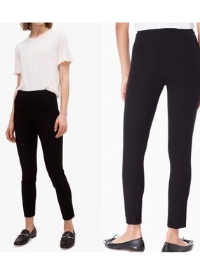 Kate Spade New York Black Bi-Stretch Pull On Ankle Trousers Pants Size 10